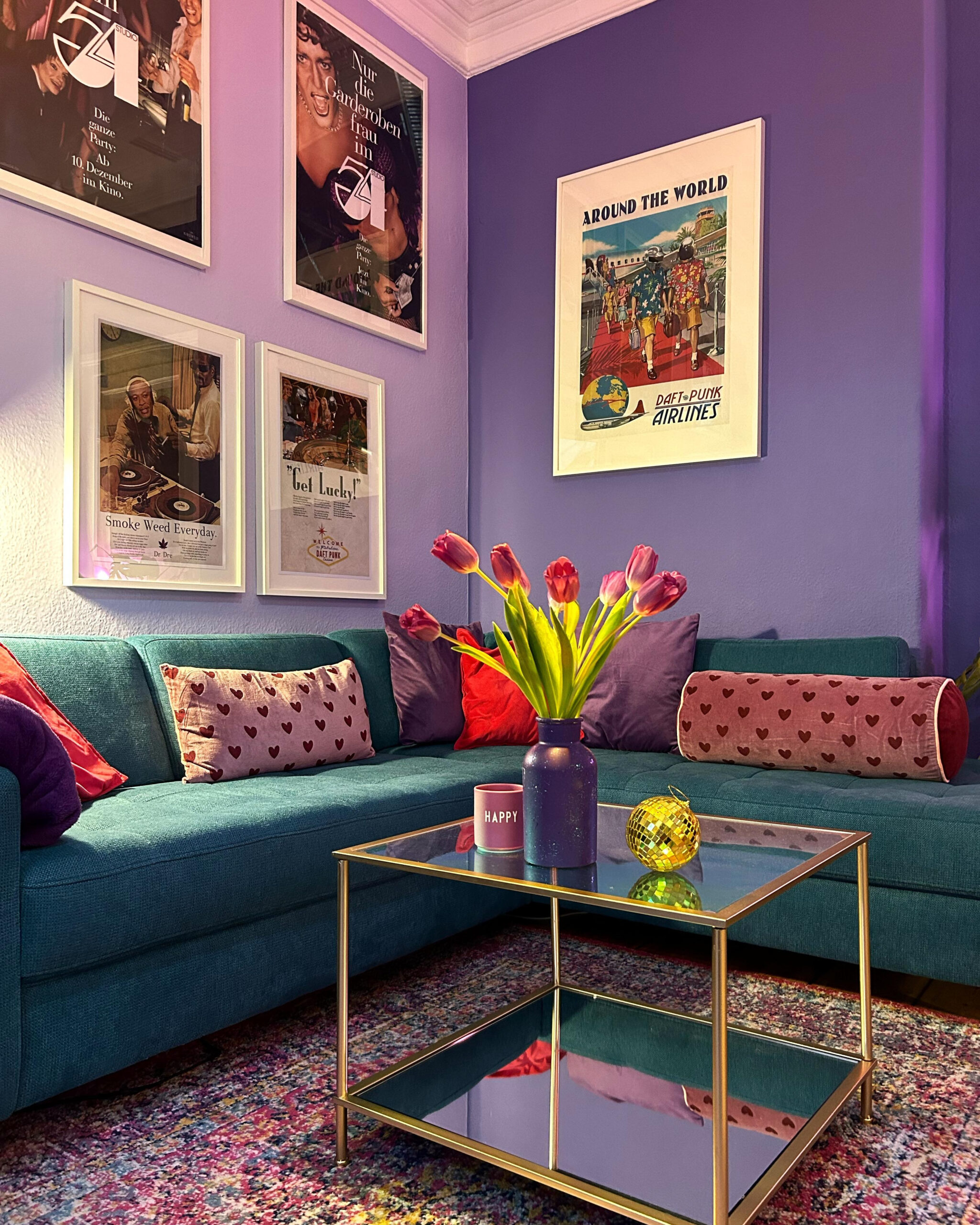 Lila #Farbe #Eclectic #Couch #Wohnzimmer • Couch pertaining to Lila Wohnzimmer Ideen